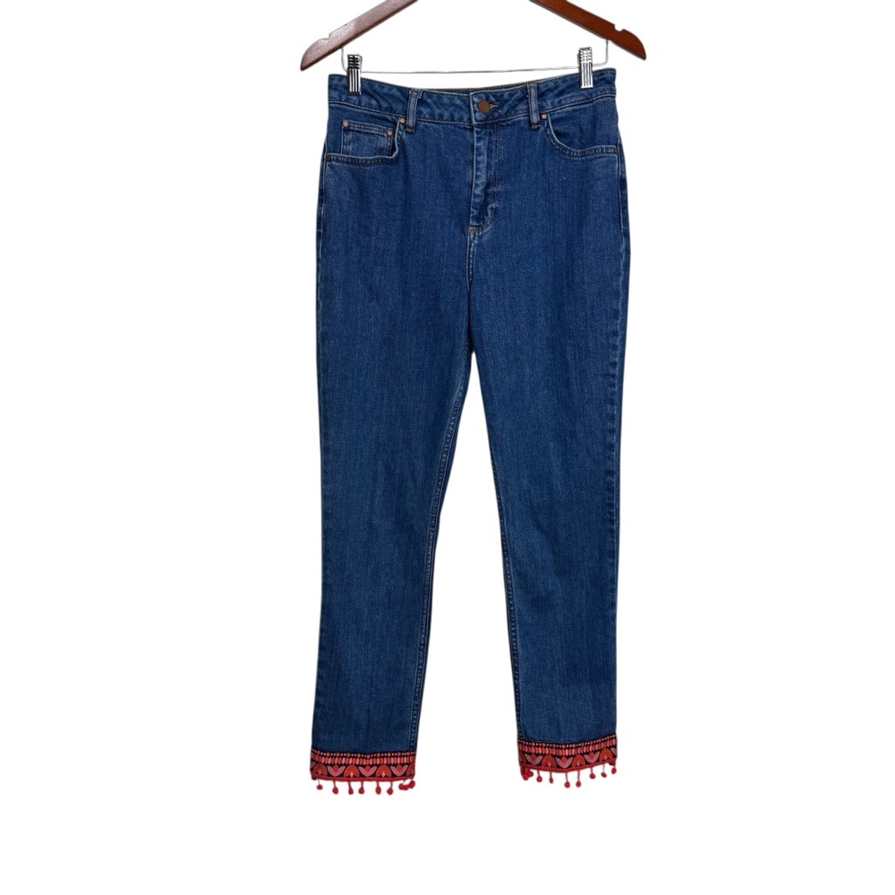 Boden The Cambridge Ankle Skimmer Fringe Pom Pom Women’s US 8R